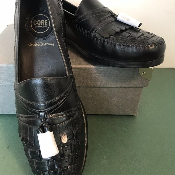 Croft & Barrow Edge Black Leather Tassels Loafers main image 8